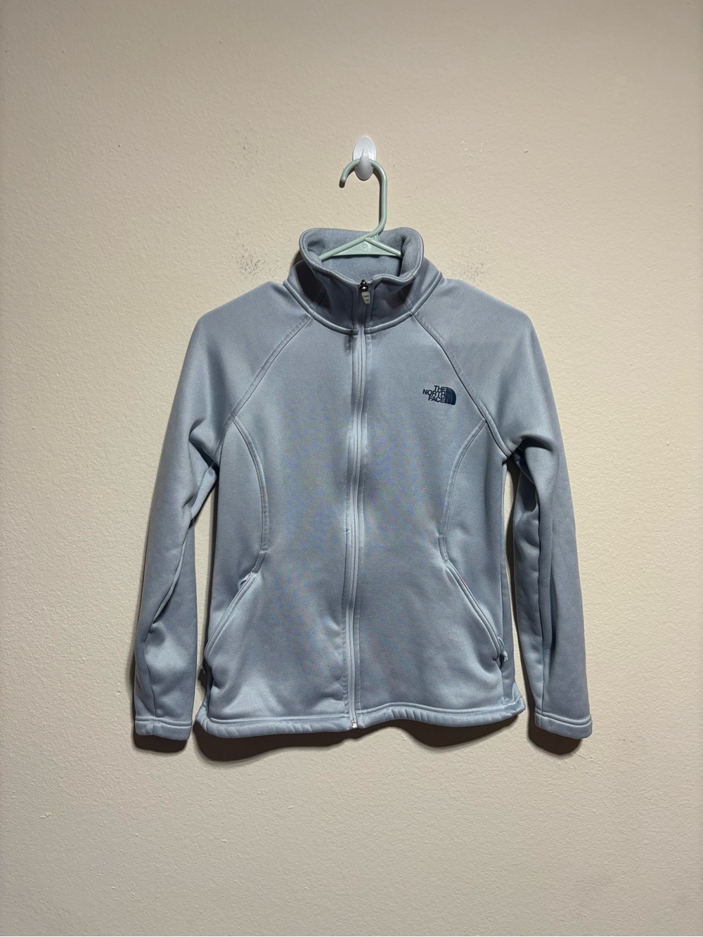 The North Face Light Gray Girls' Full-Zip Fleece Jacket